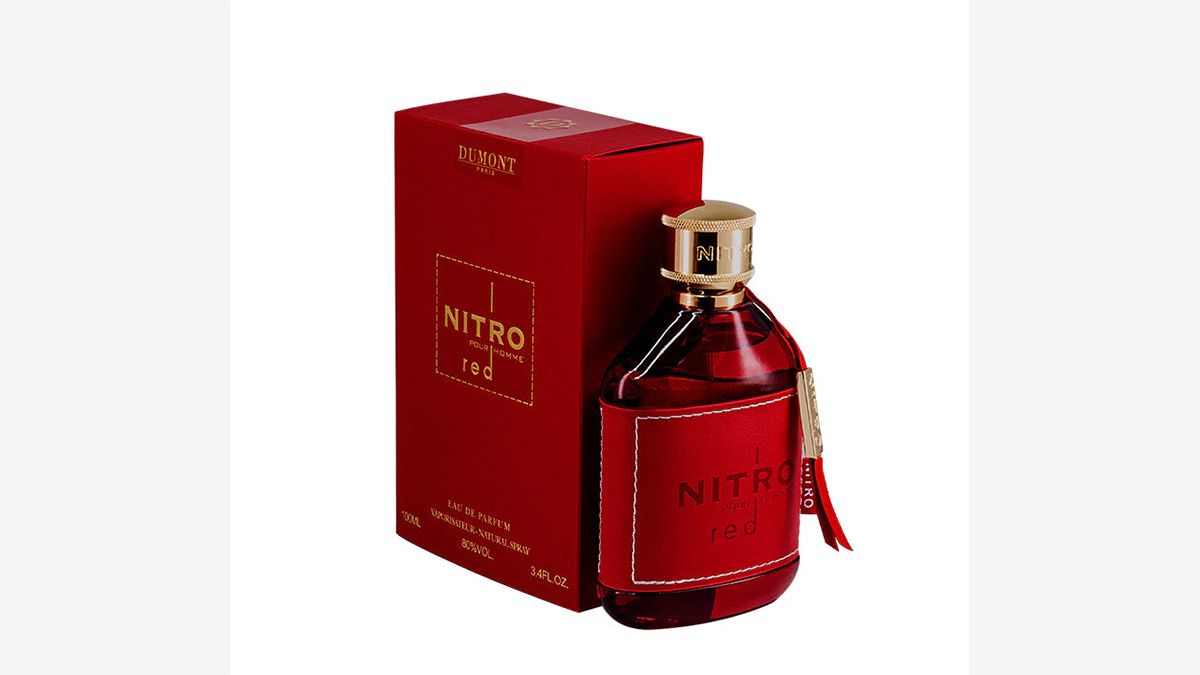Dumont Nitro Red perfume bottle with packaging